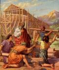 Building Noah's ark.