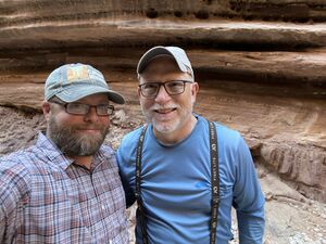 Dr. John Whitmore and Nate Loper at the Great Unconformity in the Grand Canyon