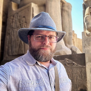 Nate Loper at Luxor Temple in Egypt